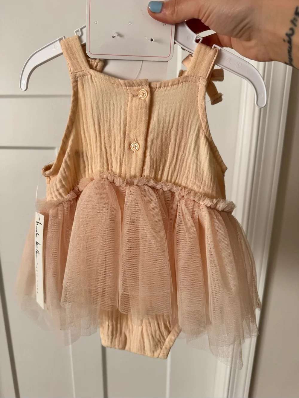 Peach Tulle 'One' Baby Tutu Romper